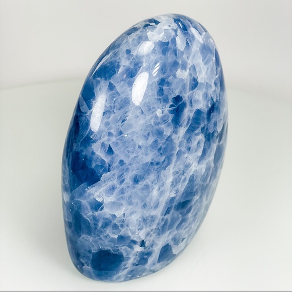 Blue Calcite Free Form Mineral Decor - Picture 10 of 14